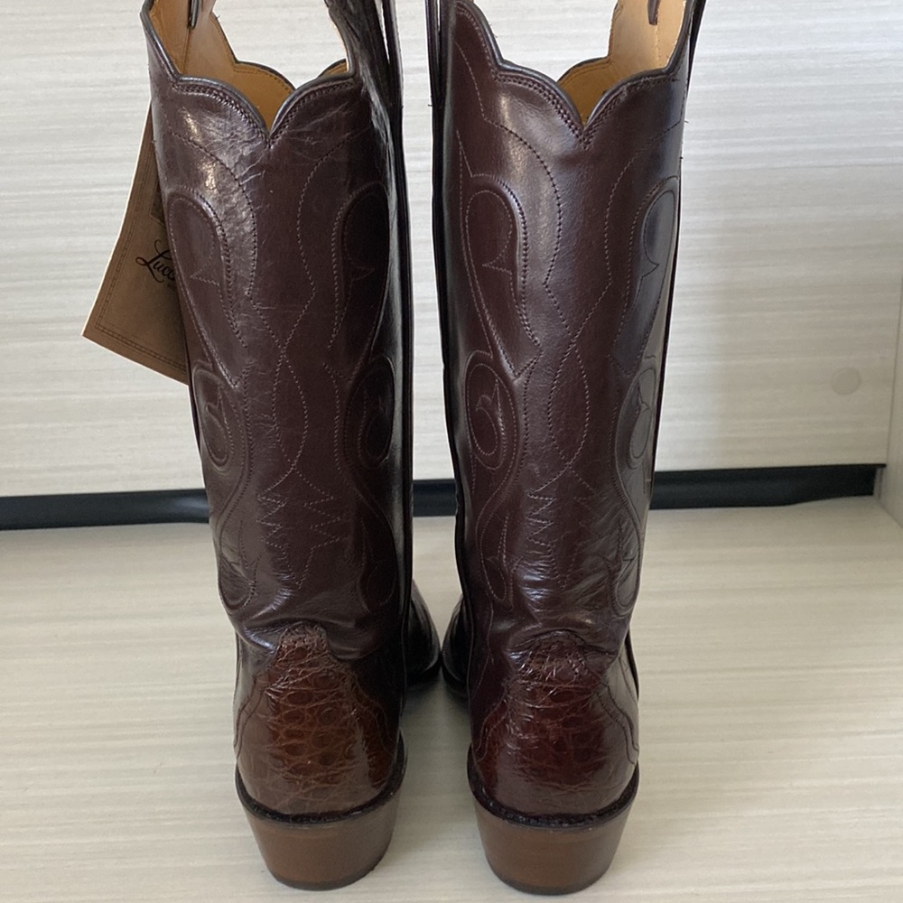 Lucchese Womens handmade leather cowboy boots L4127 size 9.5 caiman belly - Picture 6 of 12